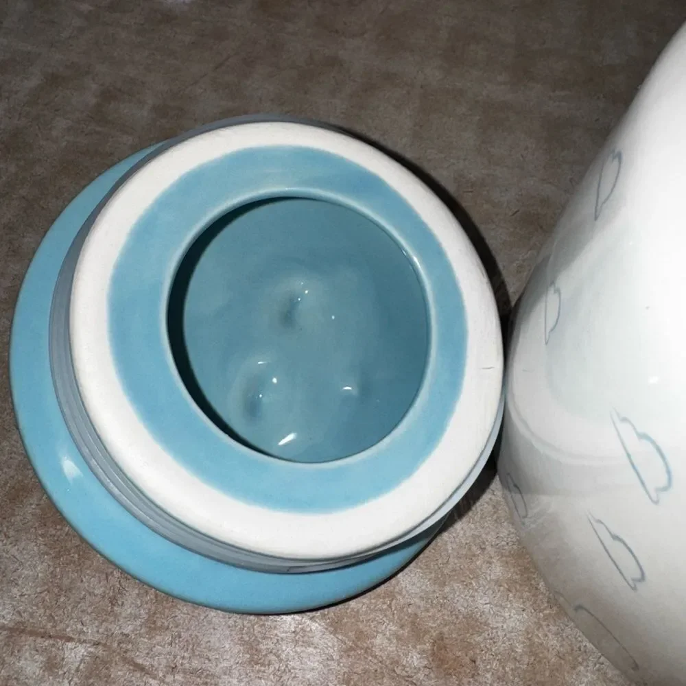 Rae Dunn Pixar Toy Story “ you’ve got a friend in me” White and Blue Ceramic Jar
